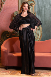 Black Victoria Moonlit Imported Cape Set