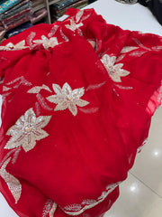 Hand-embroidered saree