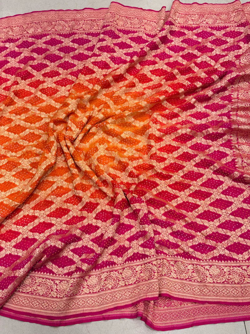 Designer Bandhej Saree