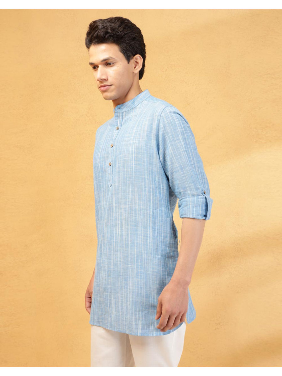Neelansh Sky Blue Short Kurta