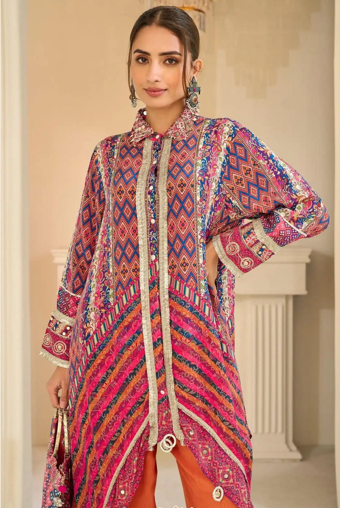 Savan Noor Printed Crepe Silk Western Ensemble