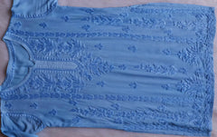 Lemon Yellow Modal Cotton Chikankari Short Kurta