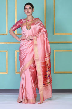 Pure Silk Paithani Saree with Traditional Woven Pallu