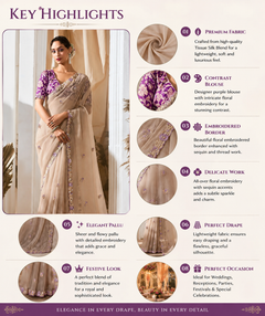 Organza Tissue Silk Sequins Saree