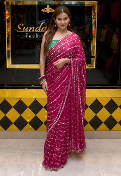 Premium Handwork Pure Chiffon Saree