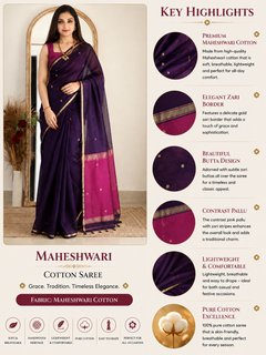 Dhara Maheshwari Zari Buti Saree