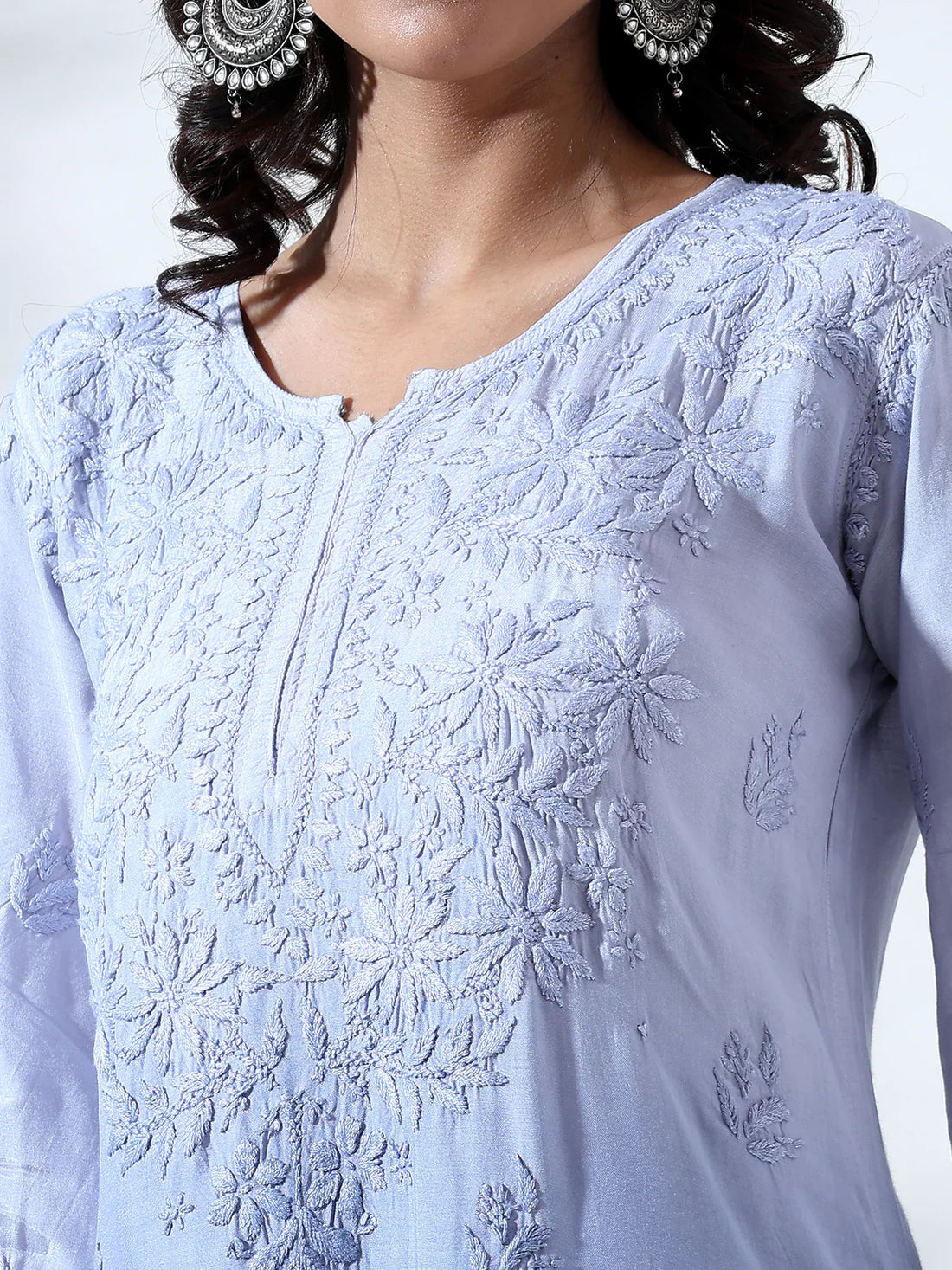 Palak Ombre Blue Muslin Long Kurta