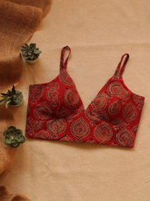 Maroon Cotton Ajrakh Padded Blouse