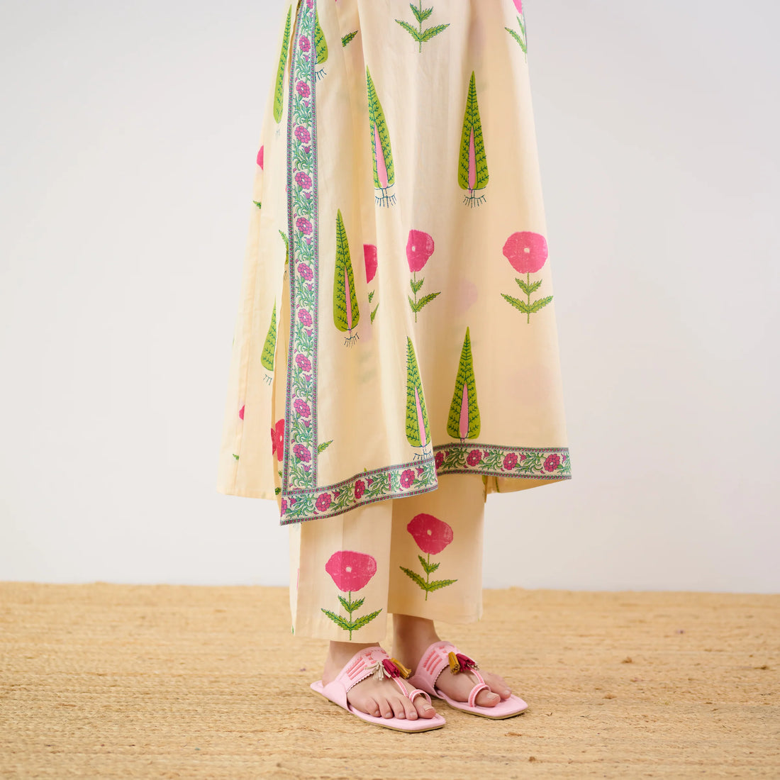 Begum’s Bagh Printed Co-ord Set in Baby Pink- By Reet Lifestyle