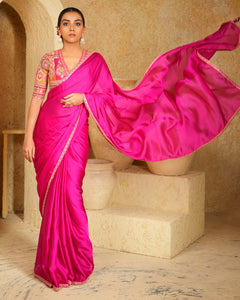 Traditional saree with modern touch
