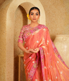 Embroidered blouse with zari work