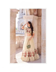 Chinon Silk Embroidered Lehenga Choli