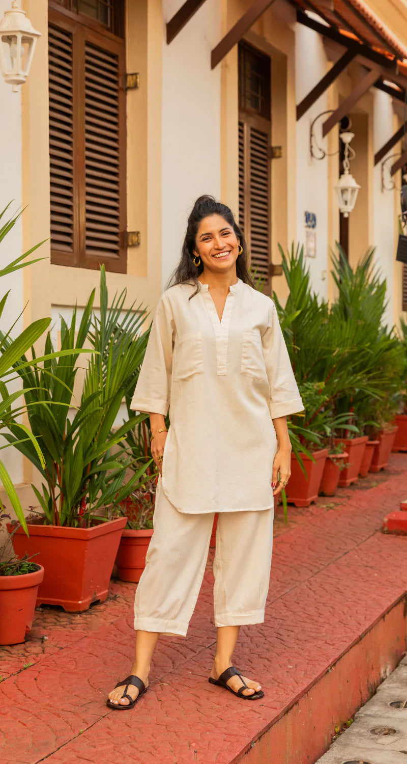 Relaxed Fit Off-White Set
