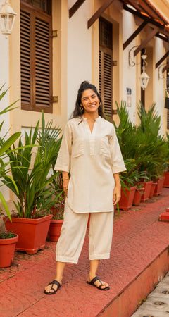 Relaxed Fit Off-White Set