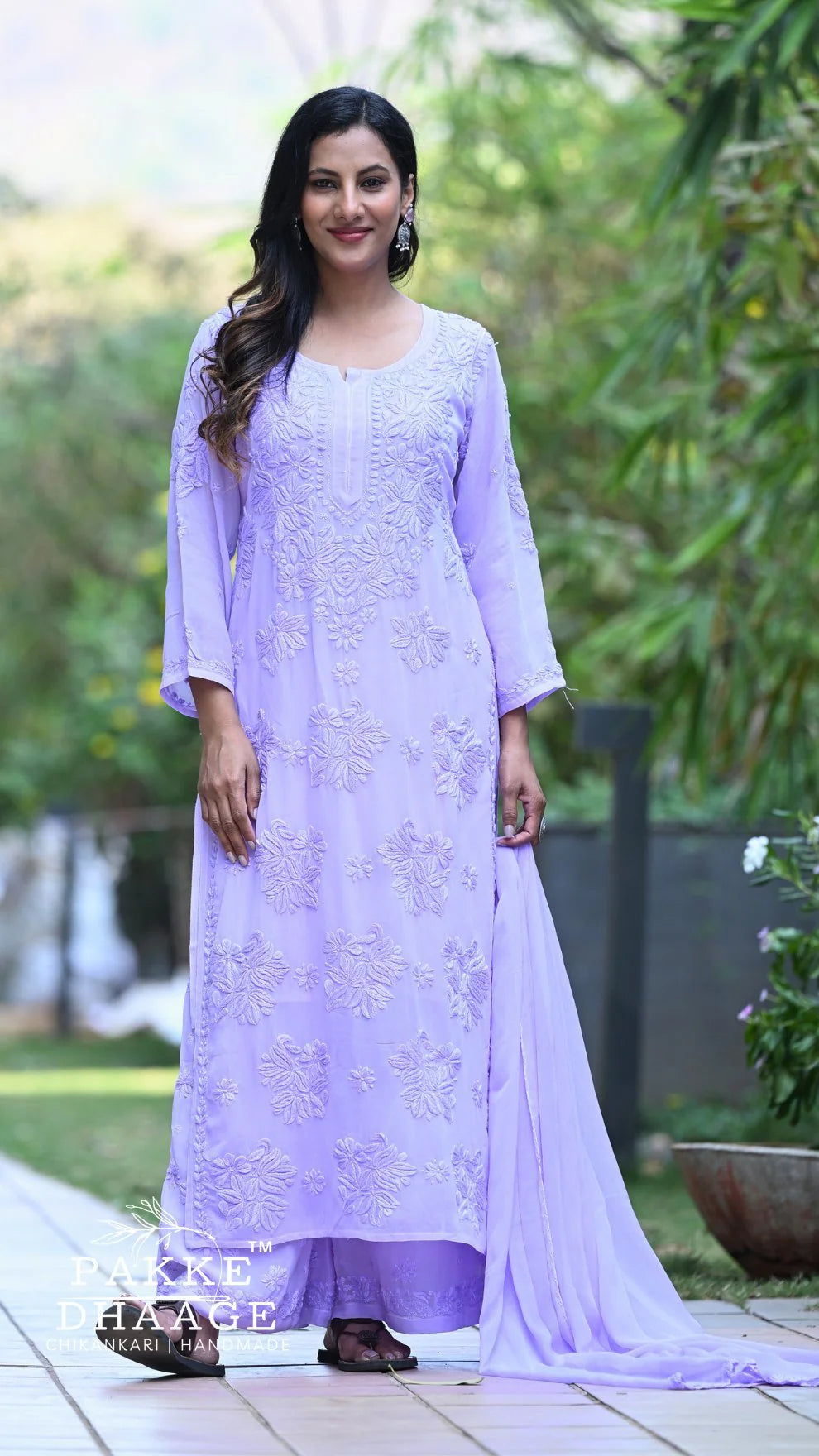 Noor Neelkamal Pure Viscose Chikankari 3D Kurta Set