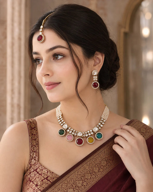 Rajwada Heritage Polki Necklace/Chocker Set