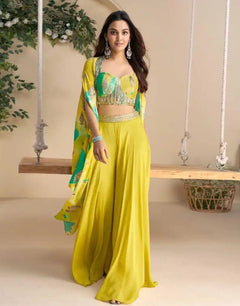Noor Elara Real Chinnon Silk Indo-Western Suit