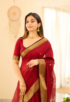 Maheshwari Silk Handloom Cotton Saree