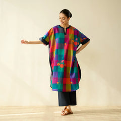 Rangrez Checkered Slub Cotton Co-Ord Set
