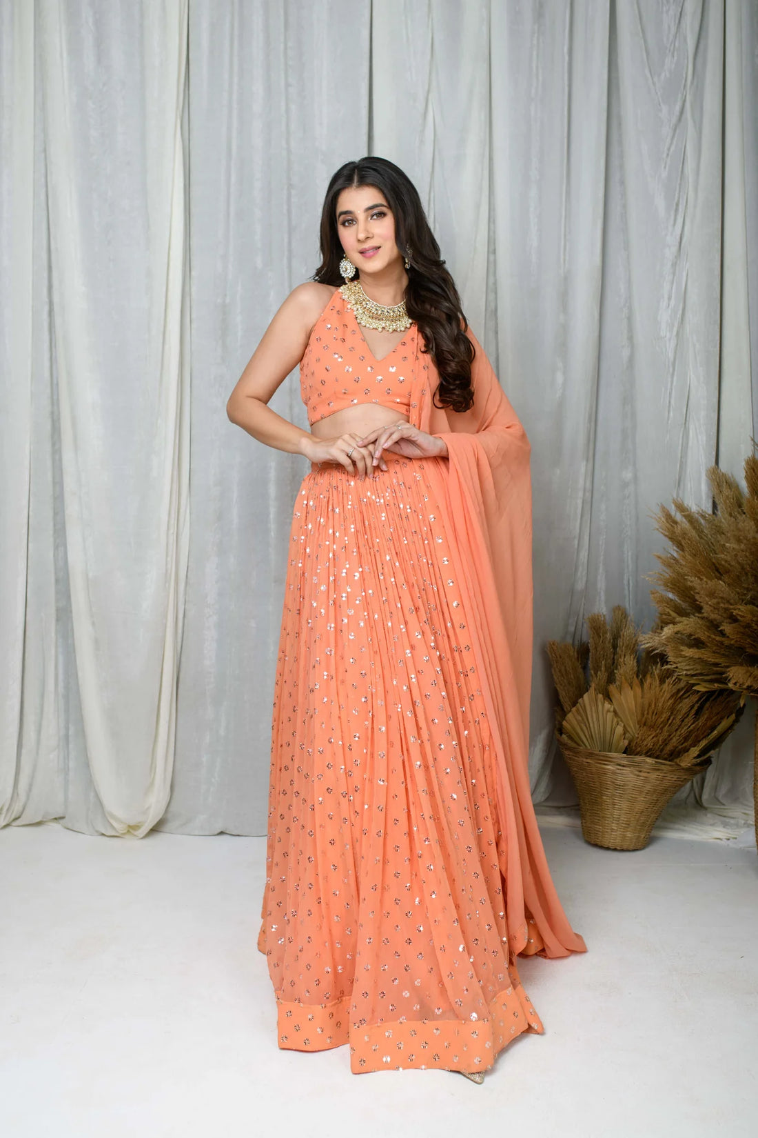Peach Lehenga Set- By Reet Lifestyle