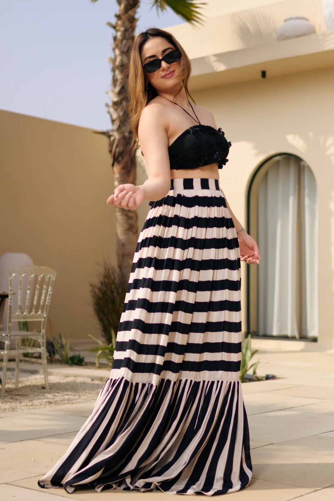 Noir Elegance Cotton Silk & Satin Co-ord Set