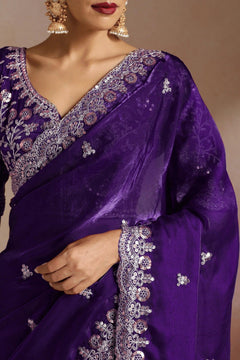Royal Amethyst Ready-to-Wear Saree with blouse