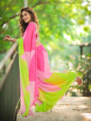 Pink Pari Pure Mul Cotton Saree