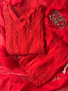 Noor Mocha Chikankari Kurta Set