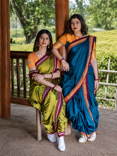 Women's Traditional Khun Saree or Customize into Nauvari Saree Handloom Ethnic Wear