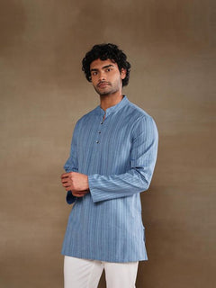 Kesarvaan Golden Stripe Short Kurta