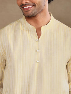 Kesarvaan Golden Stripe Short Kurta