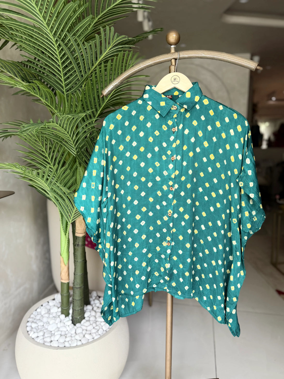 Bandhni Silk Kaftan Shirt