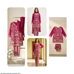 Meher Noor Designer Jacquard Kurti & Bottom Set