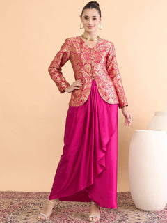 Rani Noor Banarasi Jacket & Satin Skirt Ensemble