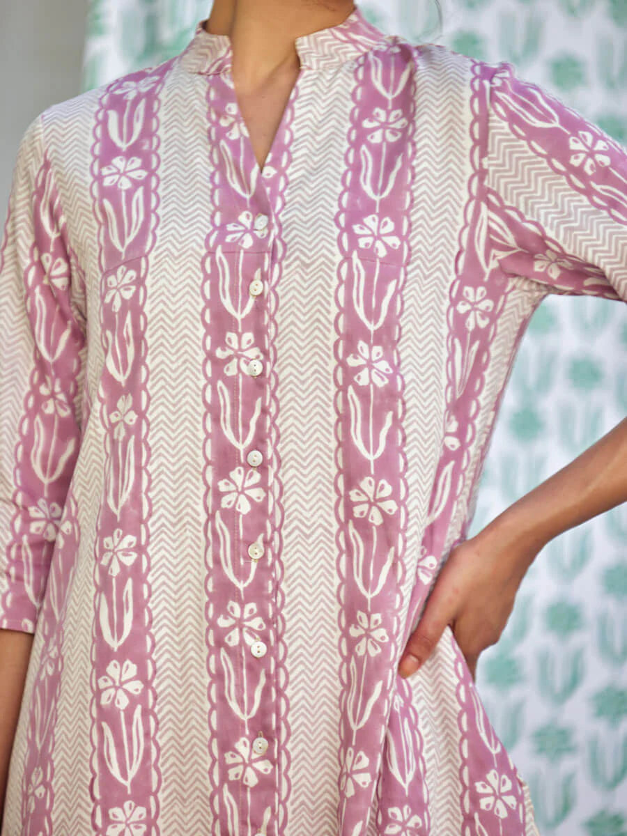 Cotton Kurta pink & Pant Set- By Reet Lifestyle