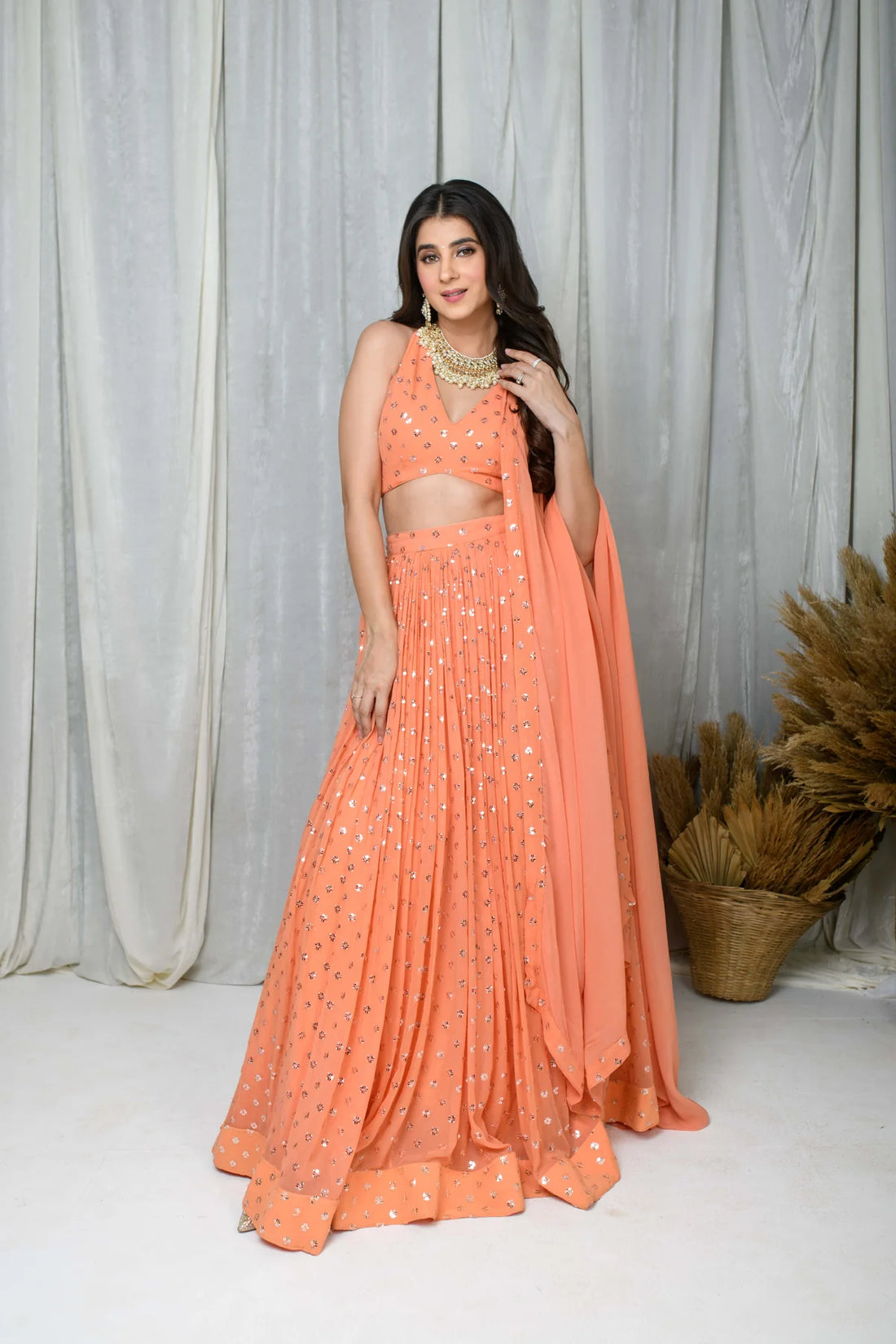 Peach Lehenga Set- By Reet Lifestyle