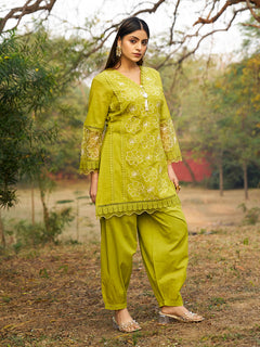 Everyday White Embroidered Ethnic Set