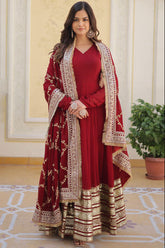 Noor Mehrunisa Embroidered Floor-Length Anarkali Suit Set