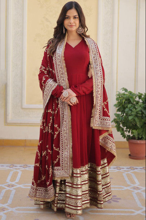 Noor Mehrunisa Embroidered Floor-Length Anarkali Suit Set