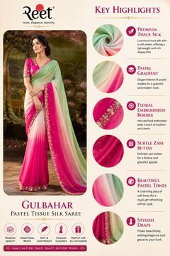 Gulbahar Pastel Tissue Silk Saree