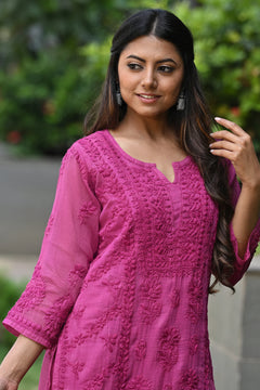 Noor Pista Pure Kota Chikankari Kurta Set