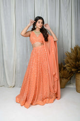Peach Lehenga Set- By Reet Lifestyle