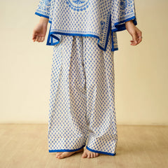 Mulmul Cotton Farsi Set in Jaipur Blue- By Reet Lifestyle