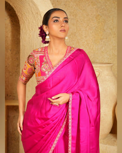 Lightweight silk satin saree