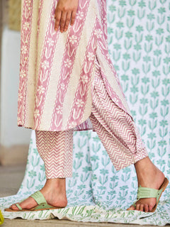 Cotton Kurta pink & Pant Set- By Reet Lifestyle