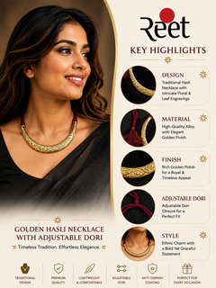 Golden Hasli Necklace with Adjustable Dori