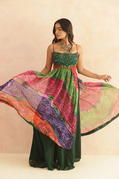 Royal Amethyst Bandhani Georgette Kurta Set
