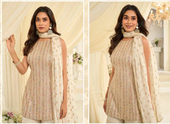 Pastel Mint Green Embroidered Top Bottom Set with Dupatta