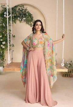 Noor Elara Real Chinnon Silk Indo-Western Suit