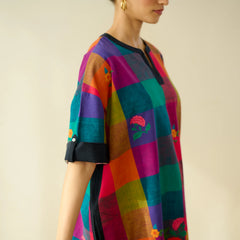 Rangrez Checkered Slub Cotton Co-Ord Set